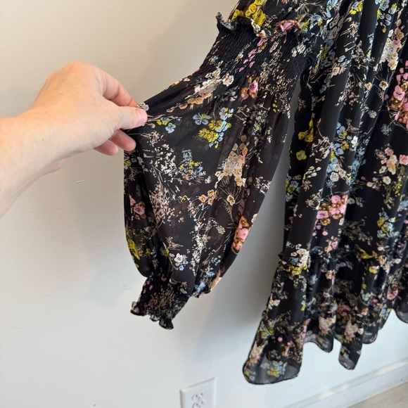 Cinq à Sept Black Floral Mini Dress - Picture 5 of 13